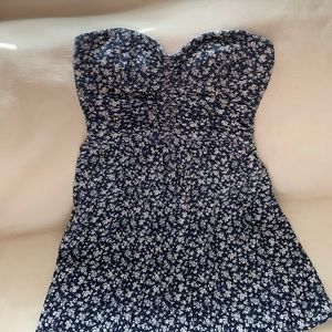 SALE Flower print strapless dress